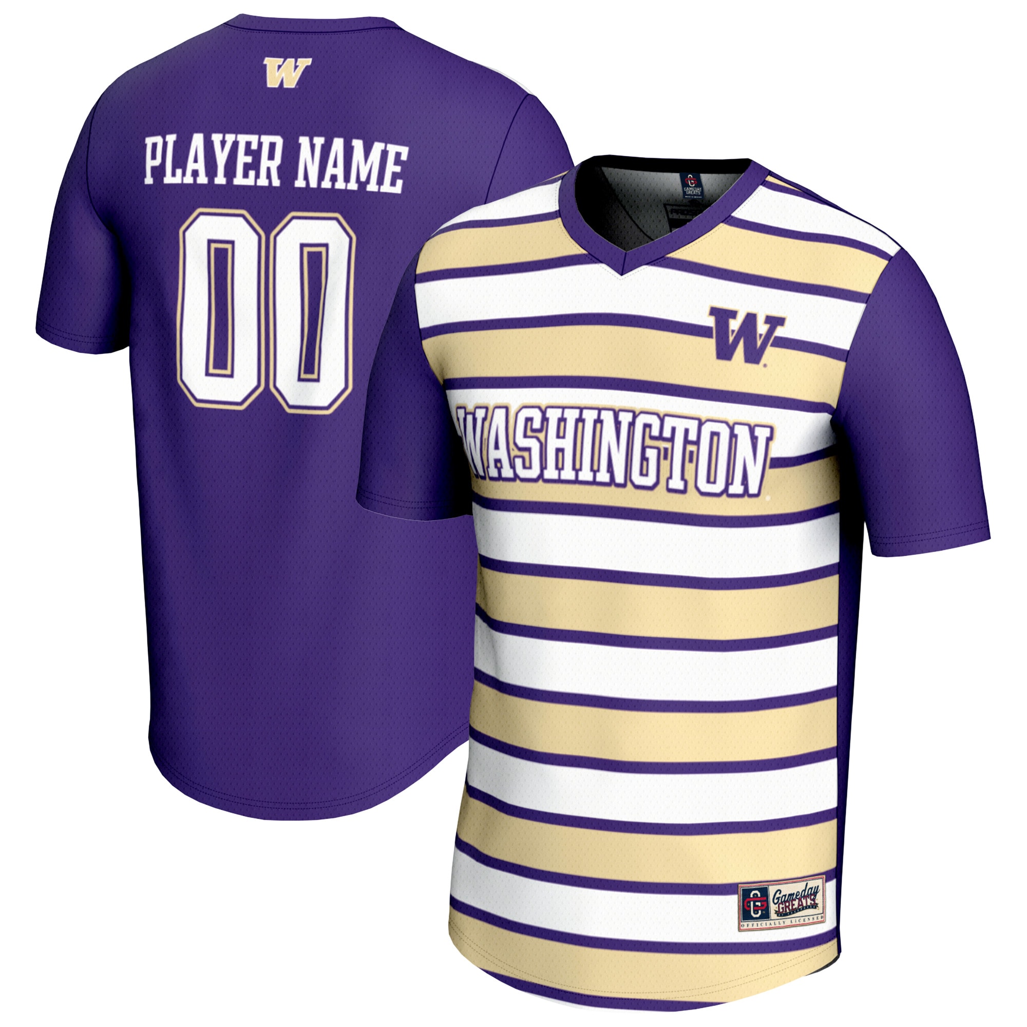 [LK] Washington Huskies GameDay Greats Youth Men's Soccer NIL Pick-A-Player Fashion Jersey - Purple