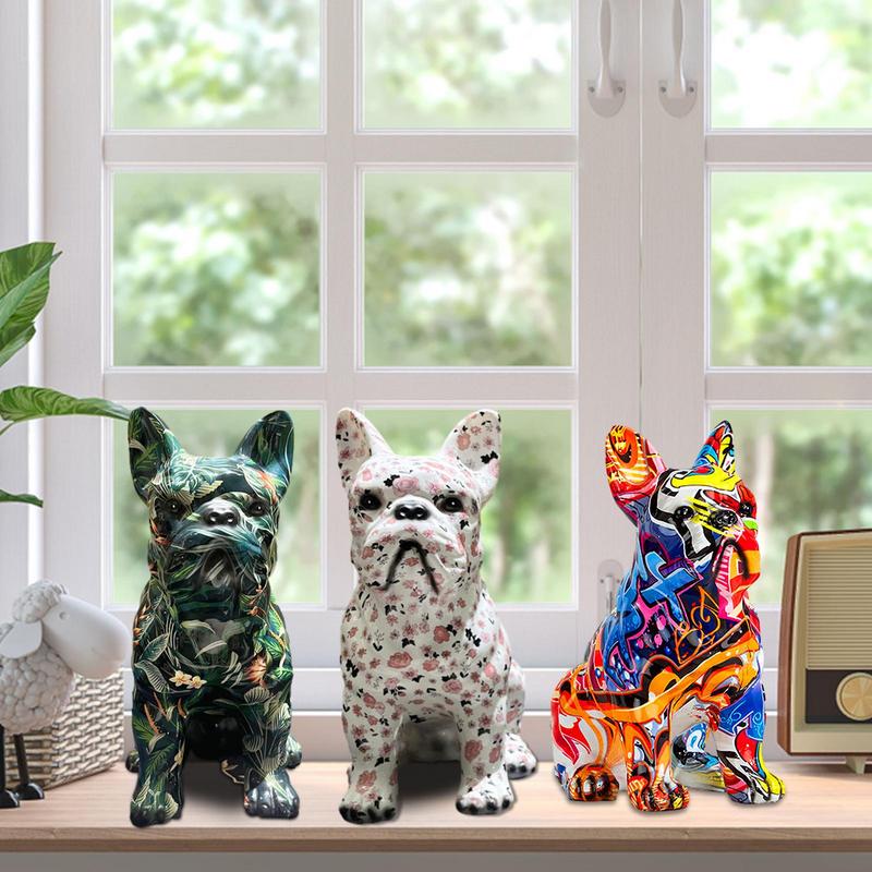 French Bulldog Chromabulldog Vibrant Frenchie Figurines Resin Statue Durable Dog Item