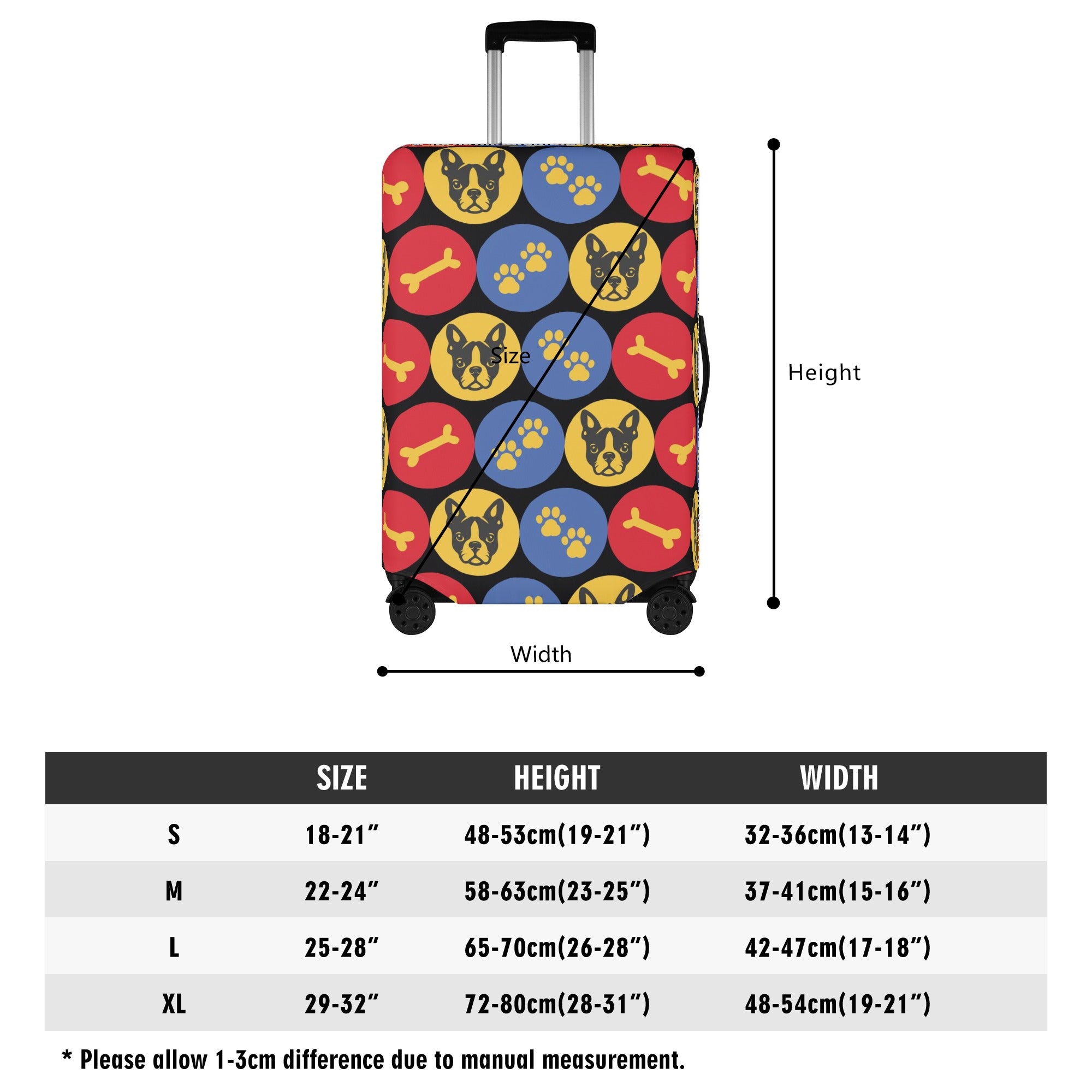 French Bulldog Tyson Luggage Cover For Boston Terrier Lovers Durable Dog Item