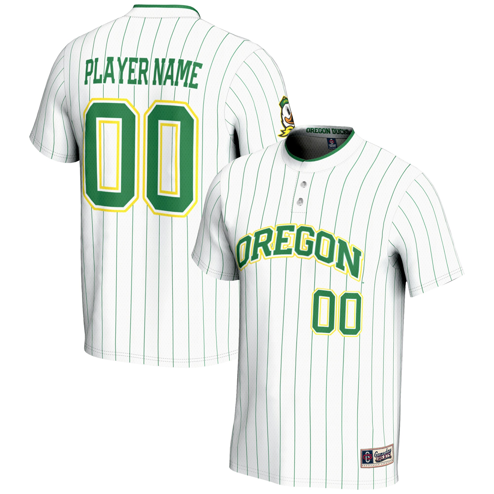 [DDG] Oregon Ducks GameDay Greats Youth NIL Pick-A-Player Lightweight Softball Jersey - White