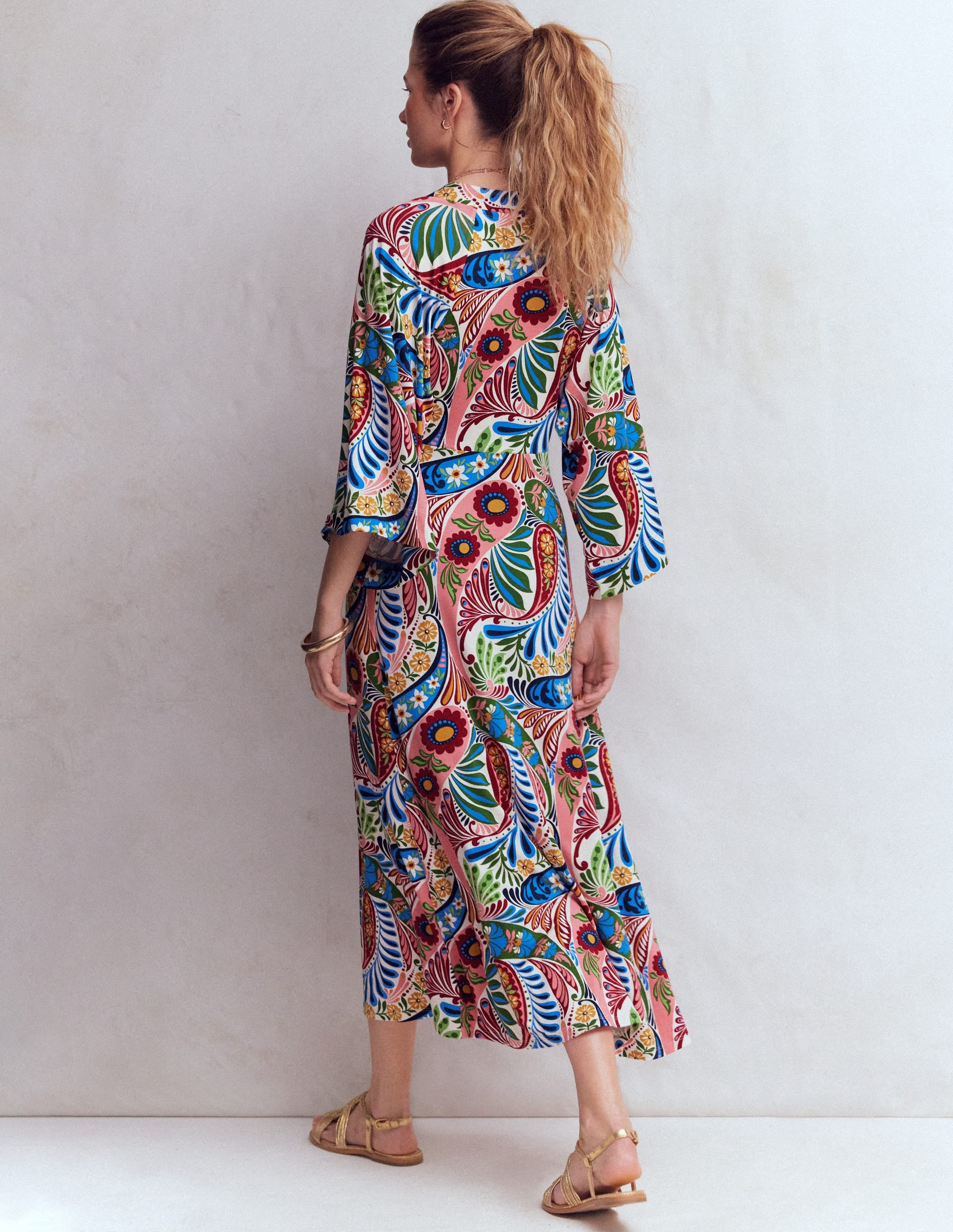 Nell Kimono Midi Jersey Dress