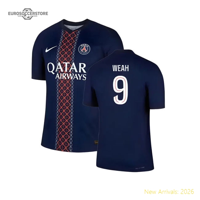 Fan-Favorite 2025-2026 Psg Home Dri-Fit Adv Authentic Shirt (Weah 9)
