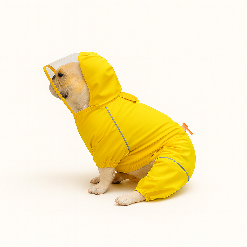 Culture-Inspired Brightpaws Frenchie Hooded Raincoat – Outdoor Waterp...