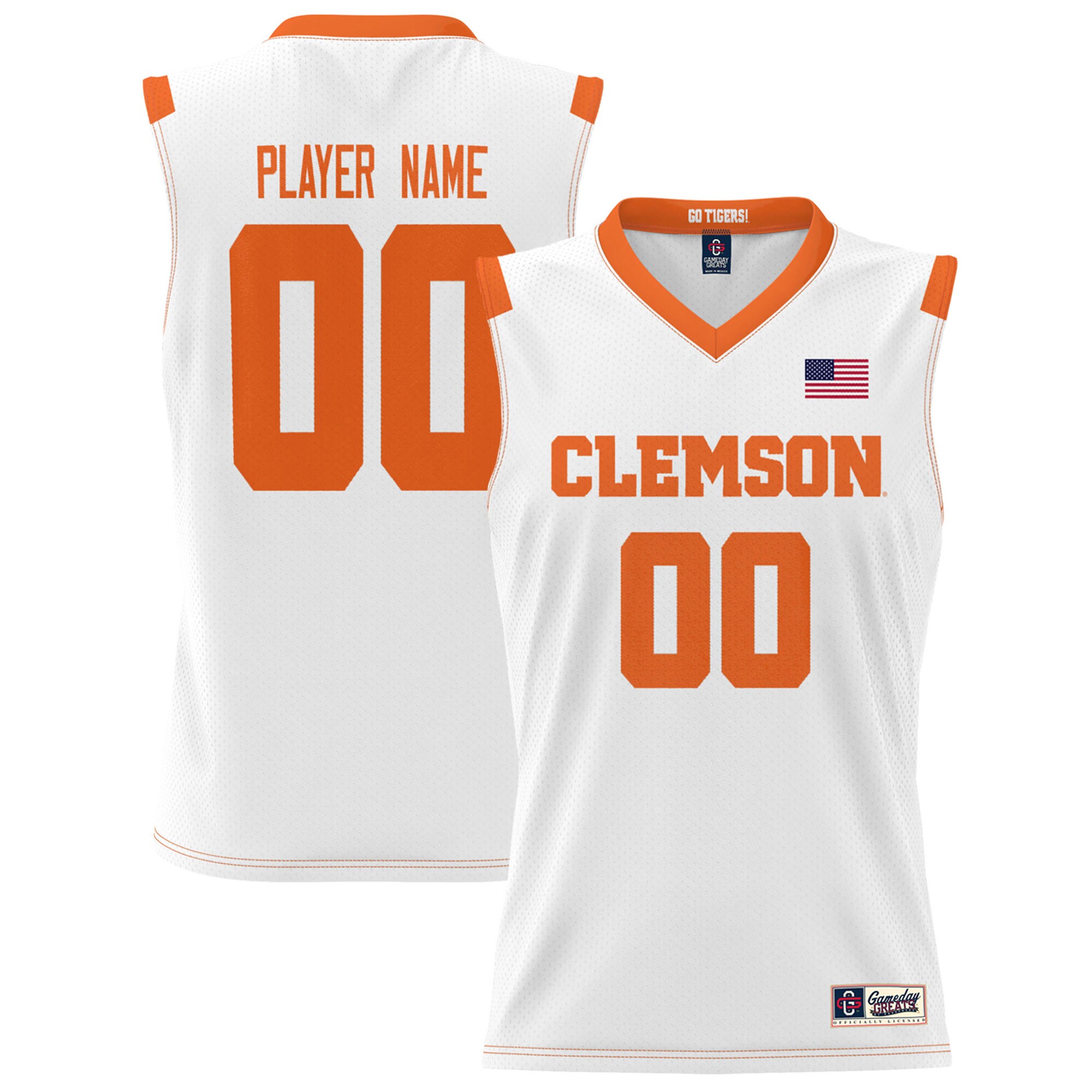 [DDG] Clemson Tigers GameDay Greats Youth NIL Pick-A-Player Lightweight Men's Basketball Jersey - White