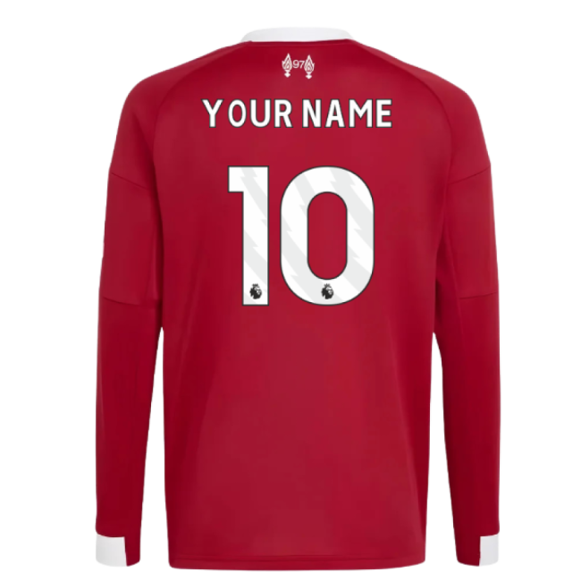 retro 2025-2026 Liverpool Long Sleeve Home Shirt (Kids) (Your Name)