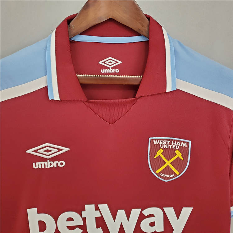 Advanced Fabric West Ham United 21-22 Home Red Soccer Jersey Football