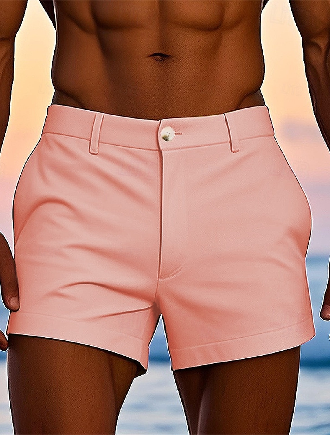 Men's Dress Shorts Work Shorts Golf Shorts Pocket Plain Comfort Breathable Short Outdoor Business Sports Casual White Yellow