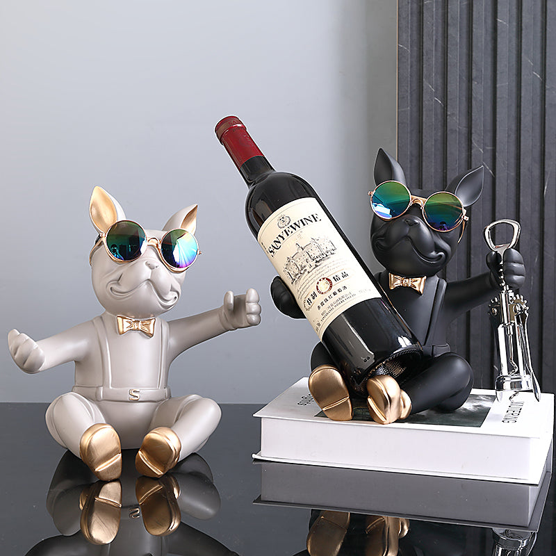 French Bulldog Frenchie Statue Wine Rack Corkscrew Wine Opener Durable Dog Item