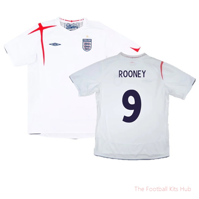 England 2005-07 Home Shirt (M) (Excellent) (ROONEY 9)