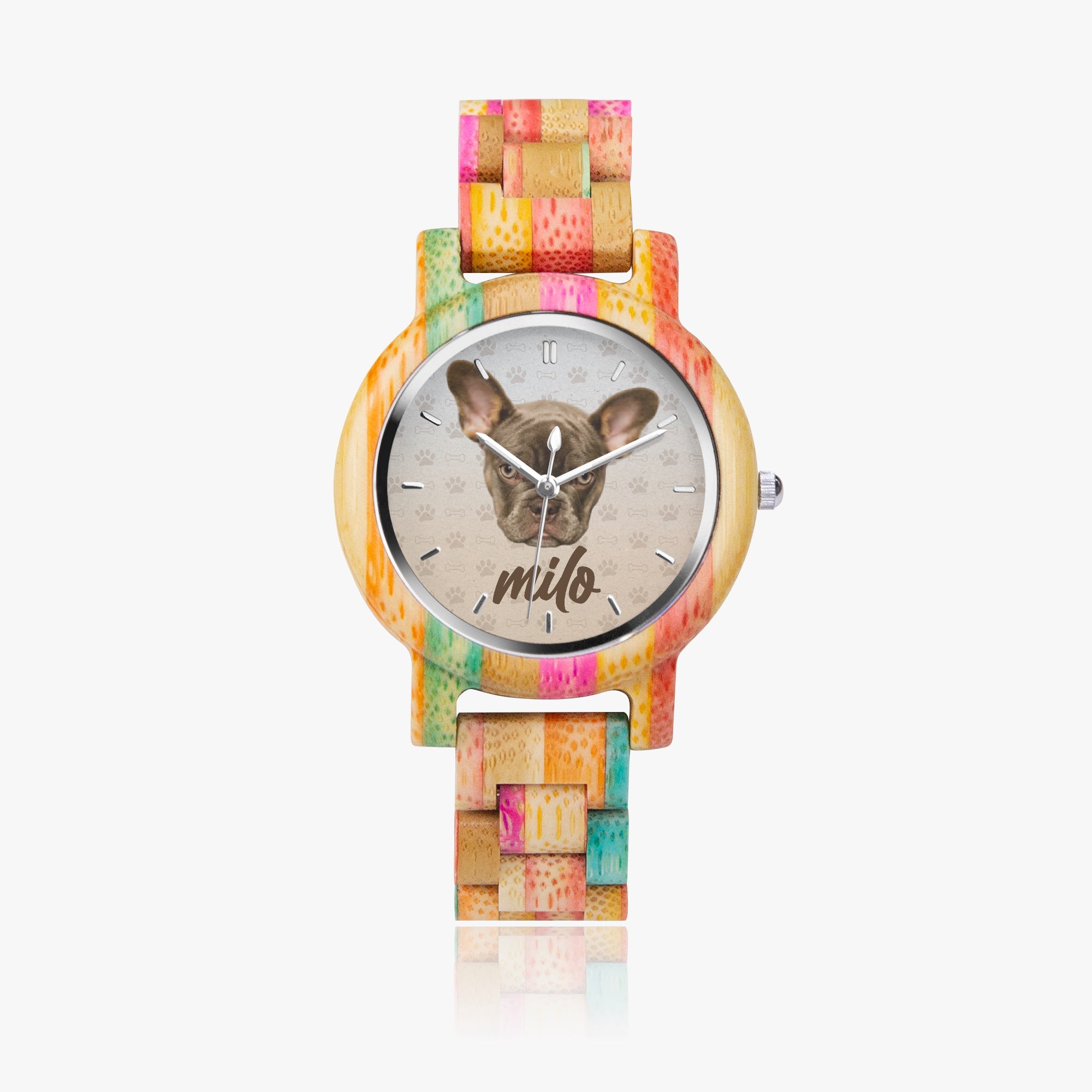 Stylish Wooden Watch For Frenchie Lovers Outdoor Use | Comfort Fit