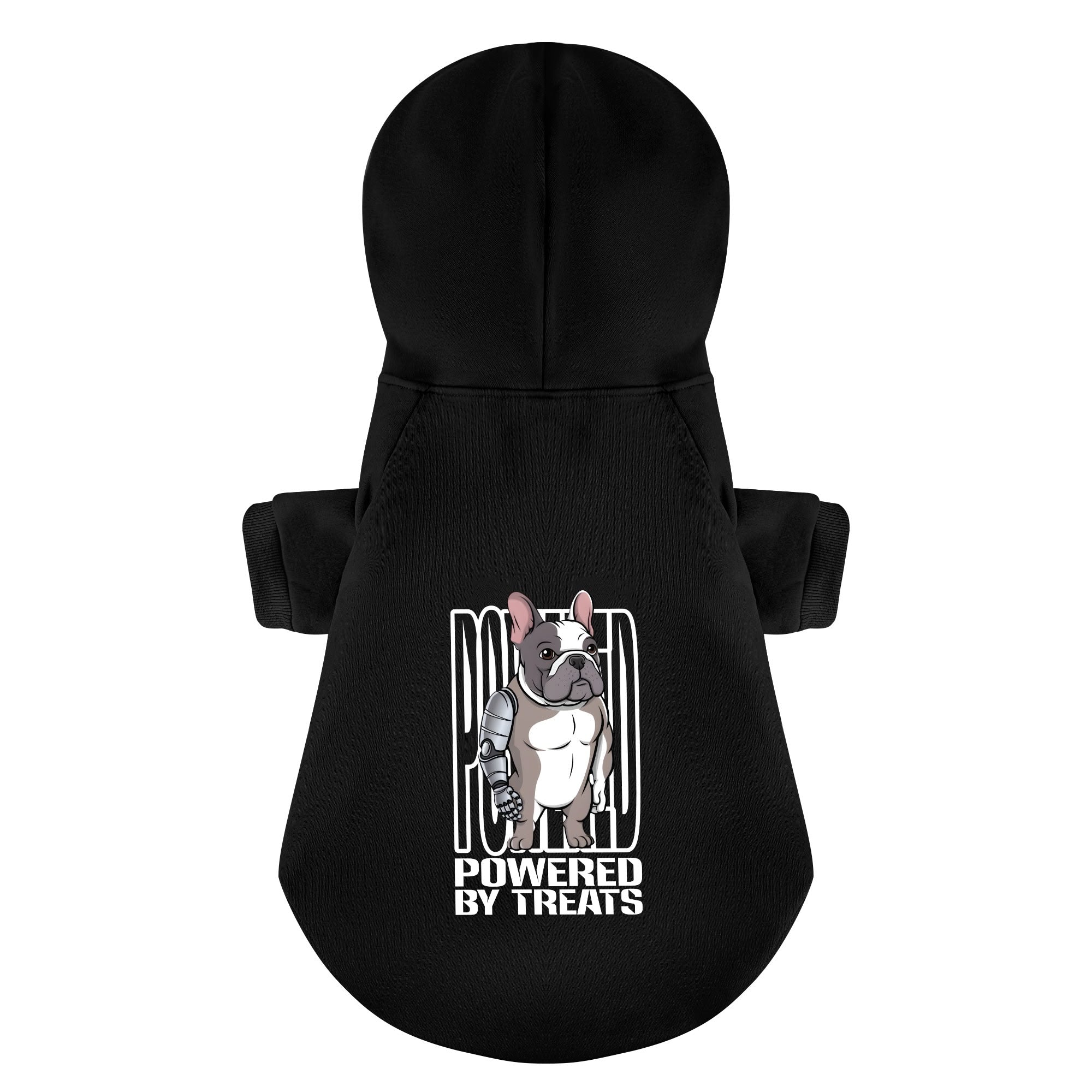 Powered By Treats - Stylish Personalized French Bulldog Hoodies With Funny Quotes – Stylish, Cozy, And Premium 100% Cotton Indoor Comfort