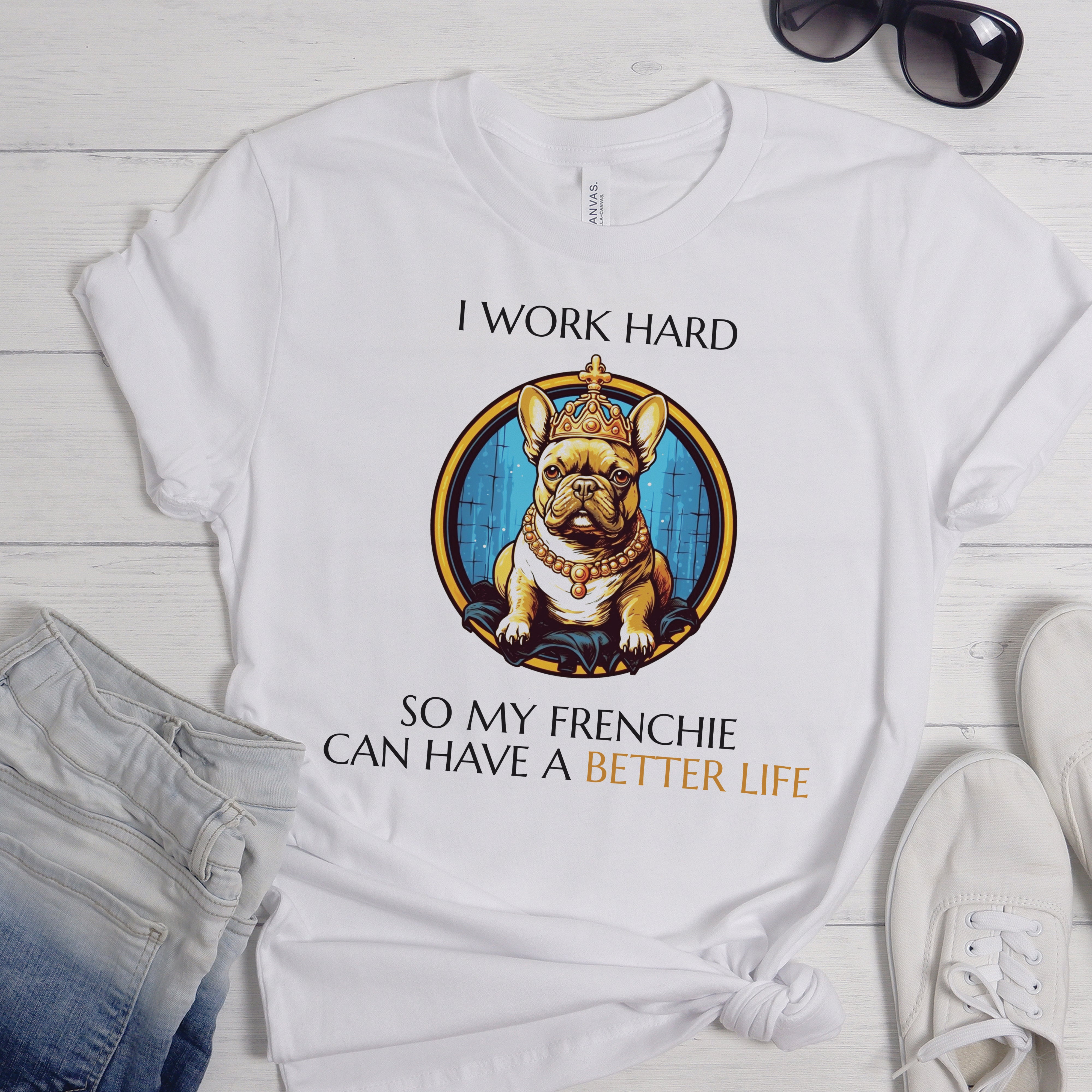 Pet-Lover Regal Frenchie Majesty Tee - Unisex T-shirt for Daily Life