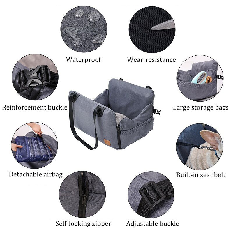 Frenchie Car Seat Travel Carrying Bed - Comfort on the Go