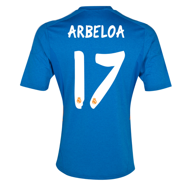 Comfort Fit 13-14 Real Madrid 17 Arbeloa Away Blue Soccer Jersey Shirt