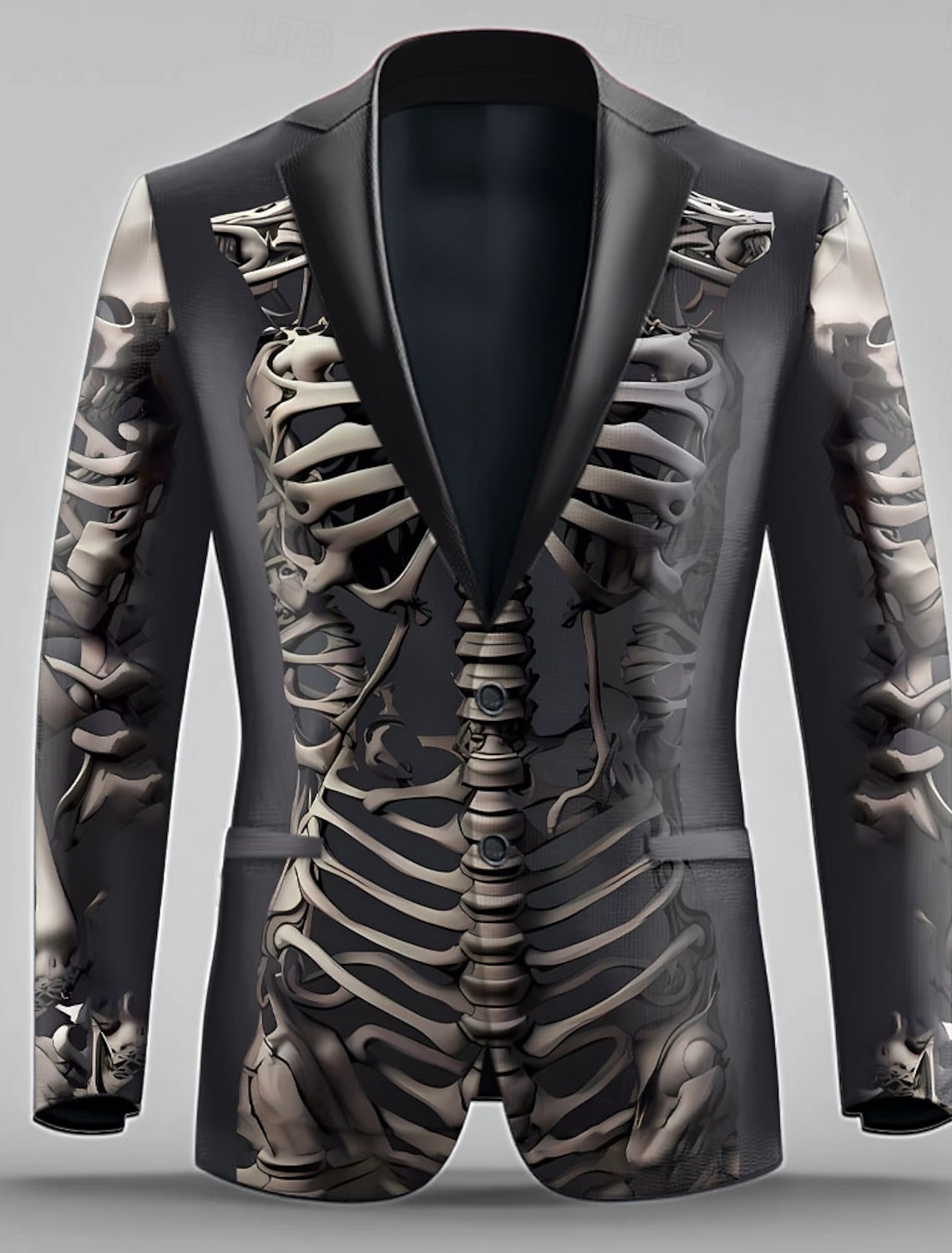 Men's Cool Skulls Long Sleeve Turndown Artistic Dark Performance Party Evening Wear 3D Print Buttons Multi Pocket