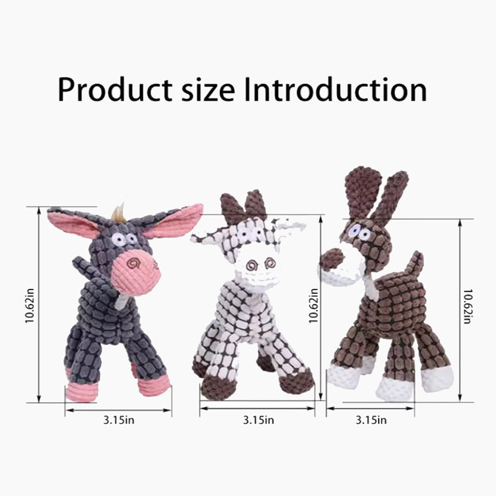 Donkbit Frenchie Plush Toy – Animal Squeaky Chew Toy