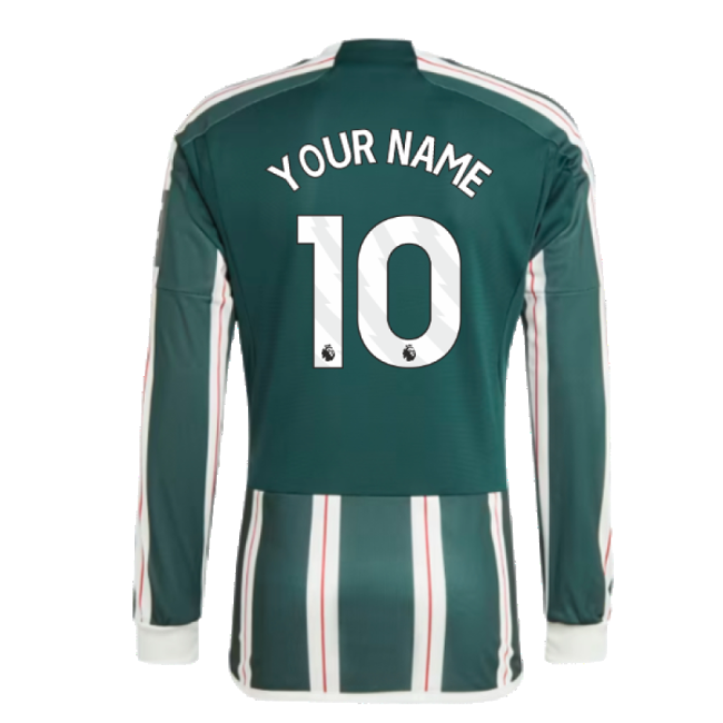 2023-2024 Man Utd Long Sleeve Away Top (Your Name)