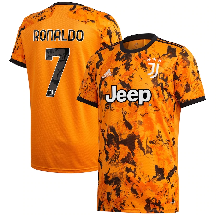 JUVENTUS 20-21 THIRD ORANGE 7 RONALDO SOCCER JERSEY SHIRT - Official