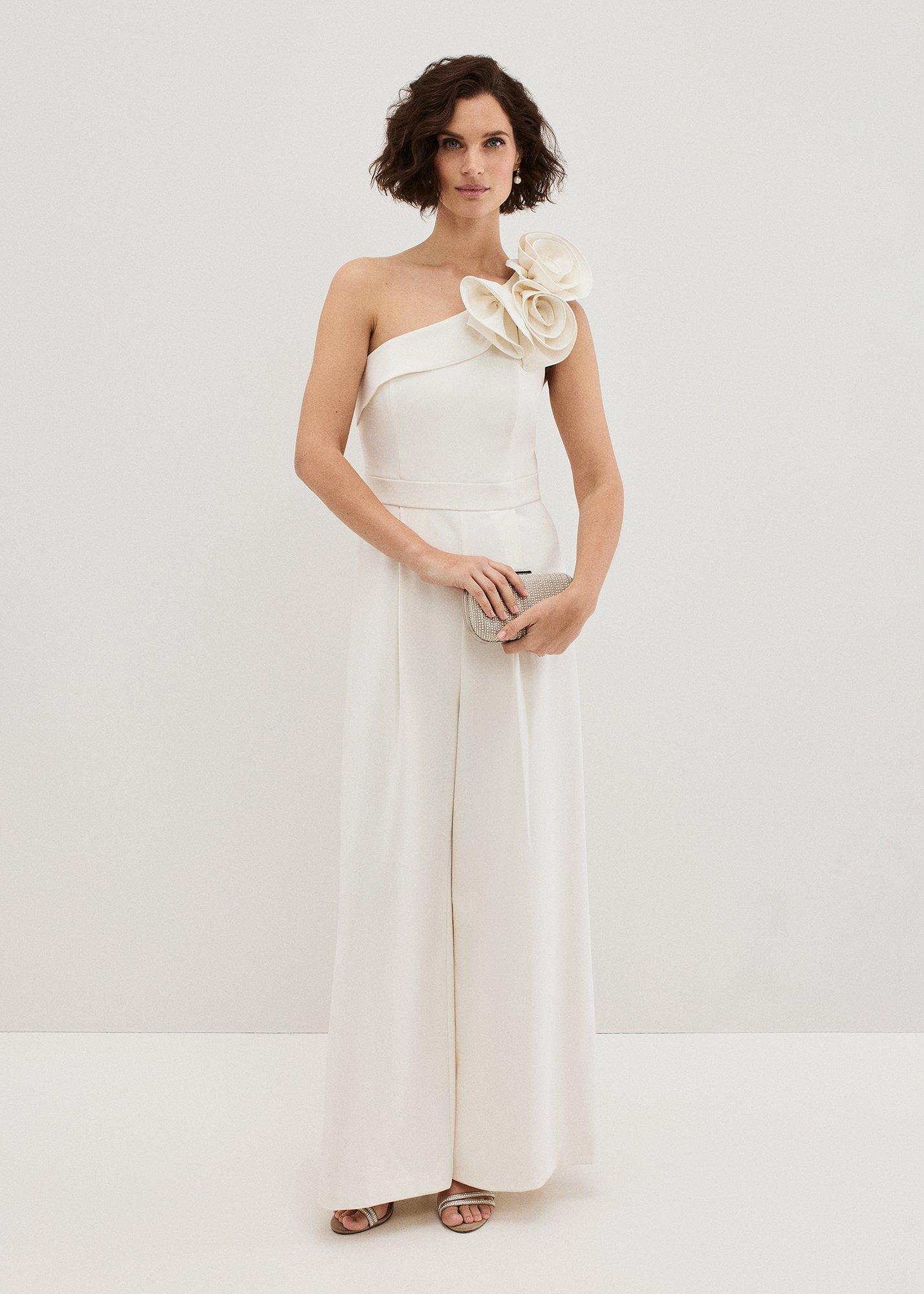 Tali Ivory One Shoulder Jumpsuit