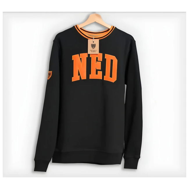 Netherlands Retro Football Sweatshirt (Black) Euro Premium