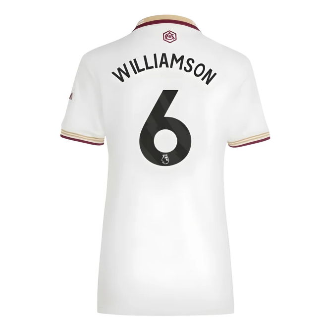 Arsenal Official Third Football Shirt 2025-20 Season Williamson 6 L...