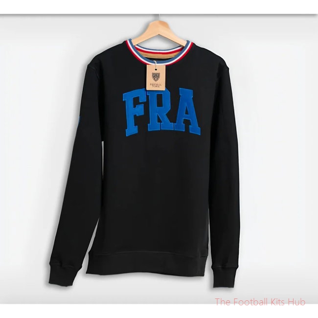 Men France Retro Football Sweatshirt (Black) UEFA Euro