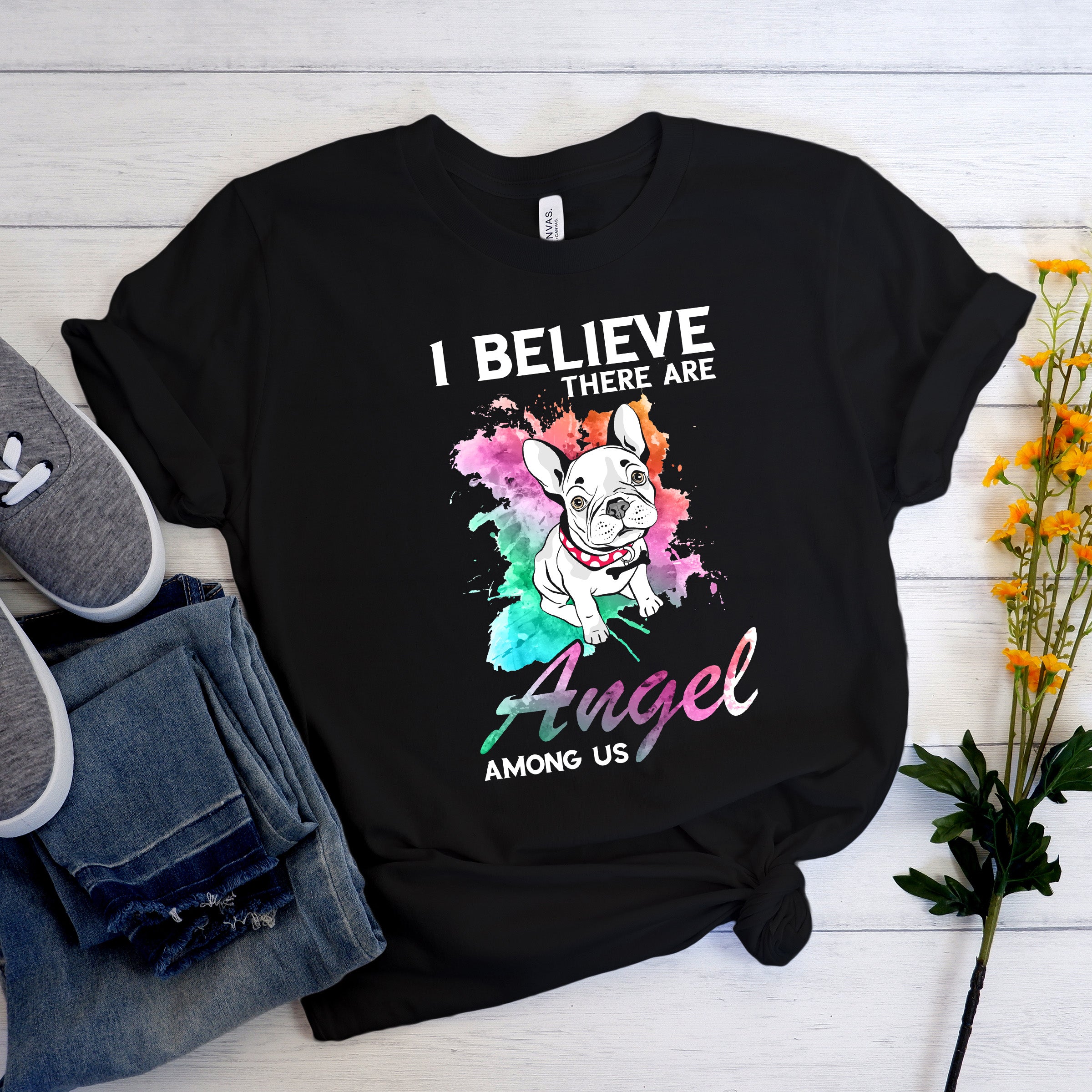 Frenchie-Fan Frenchie Angel - Unisex T-shirt for Everyday Wear Durable