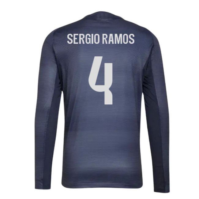 Top-Quality 2025-2026 Real Madrid Authentic Long Sleeve Away Shirt (Sergio Ramos