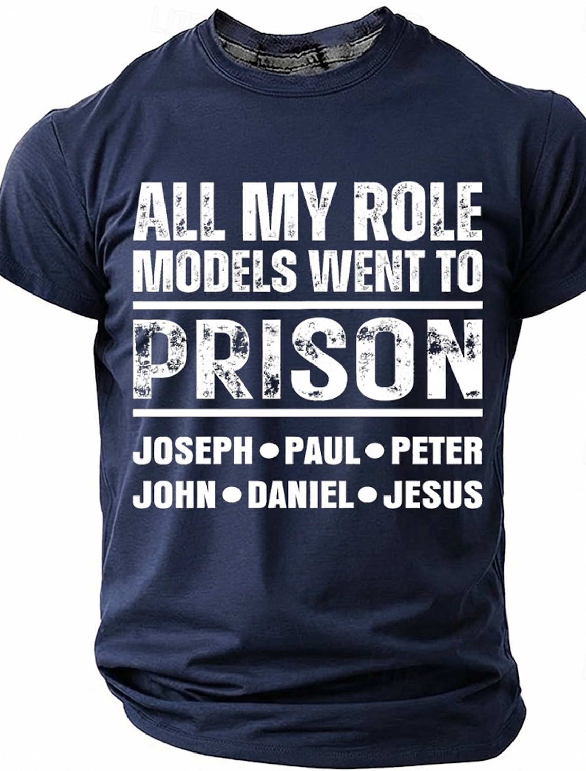 Men's All My Role Models Went To Prison T-Shirt, Funny Christian Bible Tee Gift for Dad