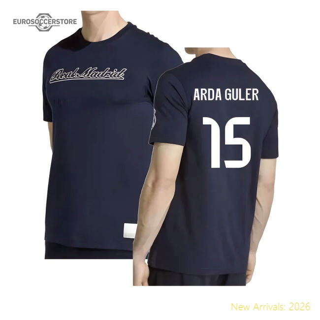 Authentic 2025-2026 Real Madrid Us Tee (Navy) (Arda Guler 15)