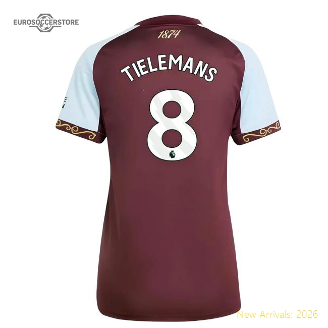 Shirt Womens Authentic Tielemans 8 2025-2026 Aston Villa Home