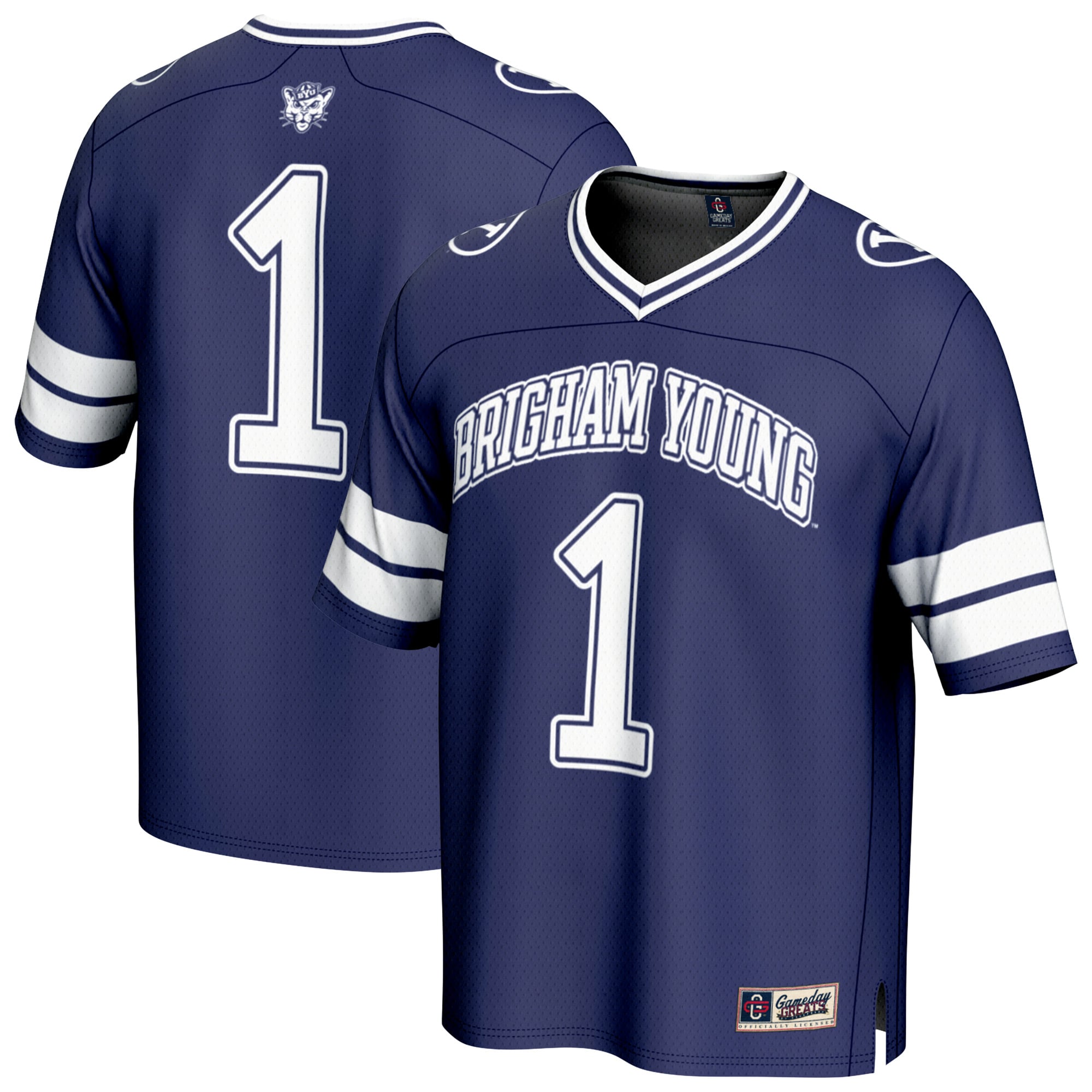 Youth #1 Navy BYU Cougars Collegiate Football Fashion Jersey