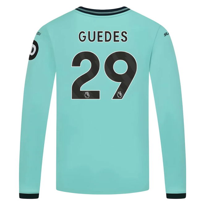 2025-2026 Wolves Long Sleeve Away Shirt (Kids) (Guedes 29)