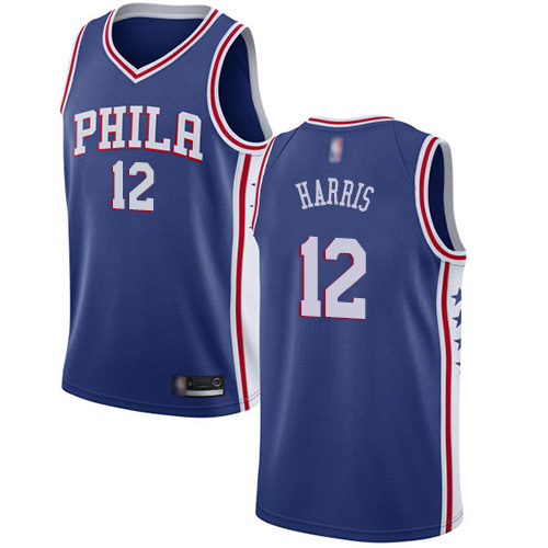 Sixers #12 Tobias Harris Premium 2024 Icon NBA Jersey - Blue Swingman