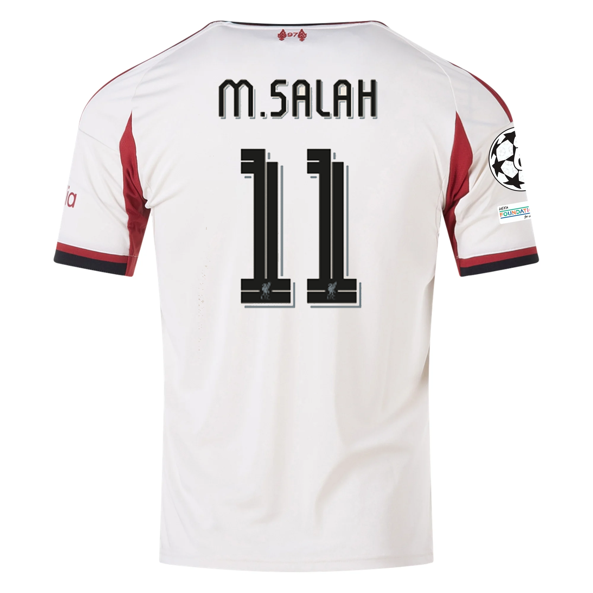 Buy Mohamed Salah Liverpool Away Soccer Jersey 25/26 Champions League Wonder White