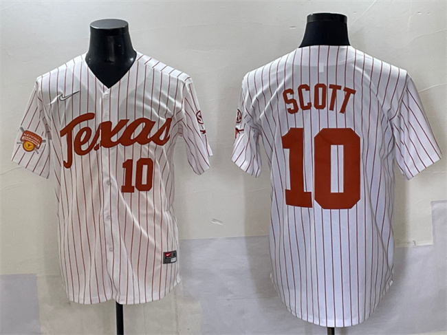 Men's Texas UT White 2025 replica Mia Scott #10 moisture wicking