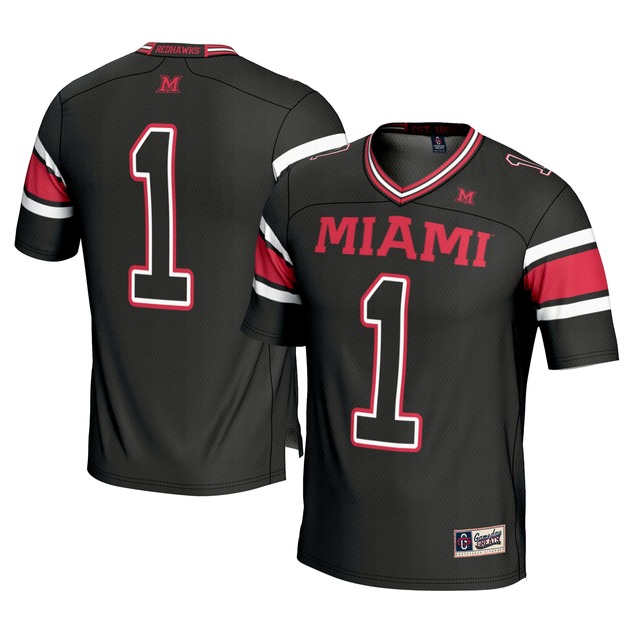 #1 Miami University RedHawks GameDay Greats Youth 2026/2027 Football Jersey - Black