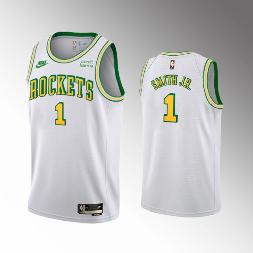 White Nike Houston Rockets #1 Jersey - High-Quality Polyester