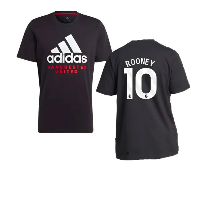 Ultra Comfort Football Man Utd Dna Graphic Tee Black Rooney #10 20...
