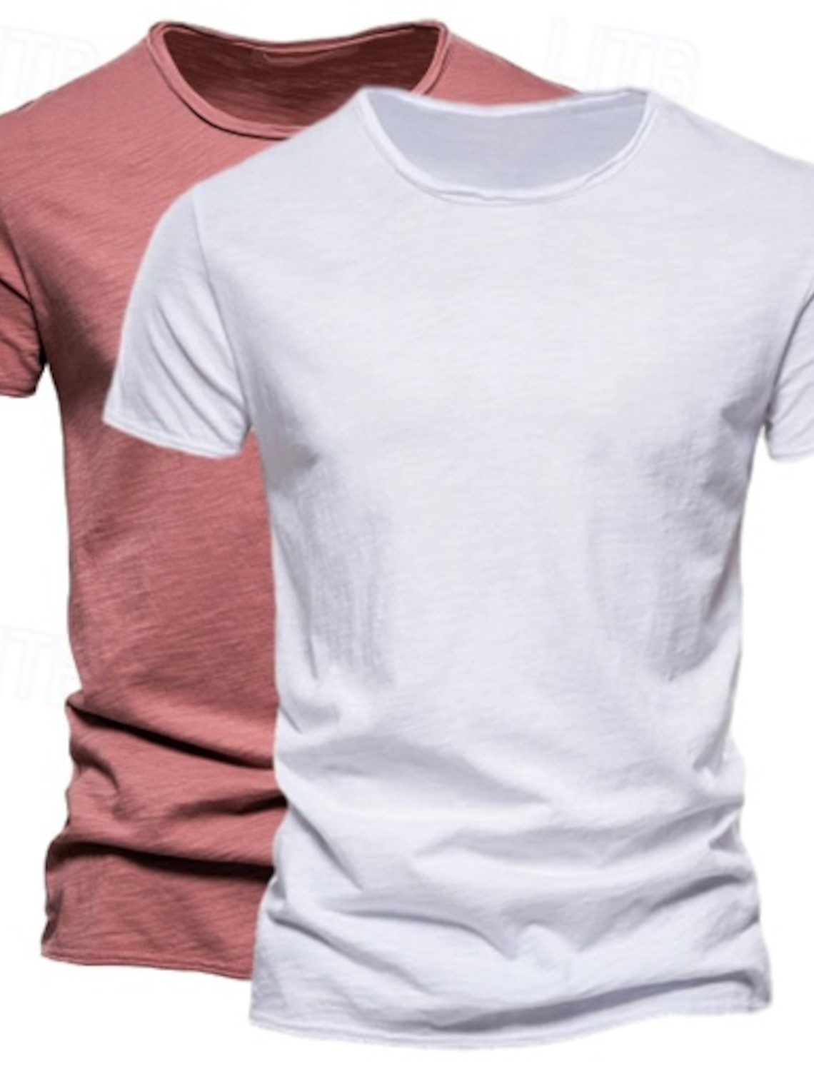 2 Pack Cotton Men's T Shirt Tee Top Short Sleeve Short Sleeves Crew Neck Round Neck Summer Plain Fashion Designer Basic Classic Style Basic Vacation Street Casual Orange Blue Army Green Black Tee