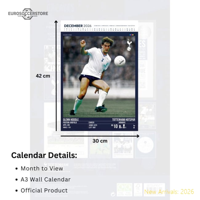 2025-2026 Premier League Tottenham Hotspur Jersey Calendar