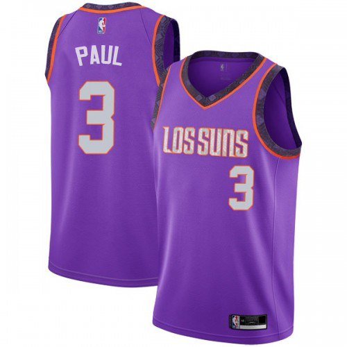 Top-Grade PHX #3 Chris Paul 2018 City NBA Swingman Jersey Purple -