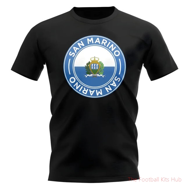 San Marino Football Badge T-Shirt (Black)
