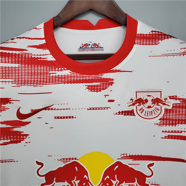RB Leipzig 21-22 Home Kit Soccer Jersey RedWhite Football Shirt -
