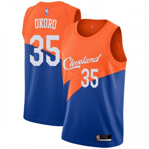 CLE #35 Isaac Okoro High-Quality 2018 City NBA Jersey - Blue Swingman