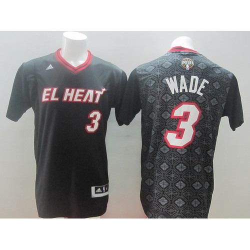 MIA Black M. Heat #3 NBA Jersey Game Day Wear Game Day Wear Basketball Jersey
