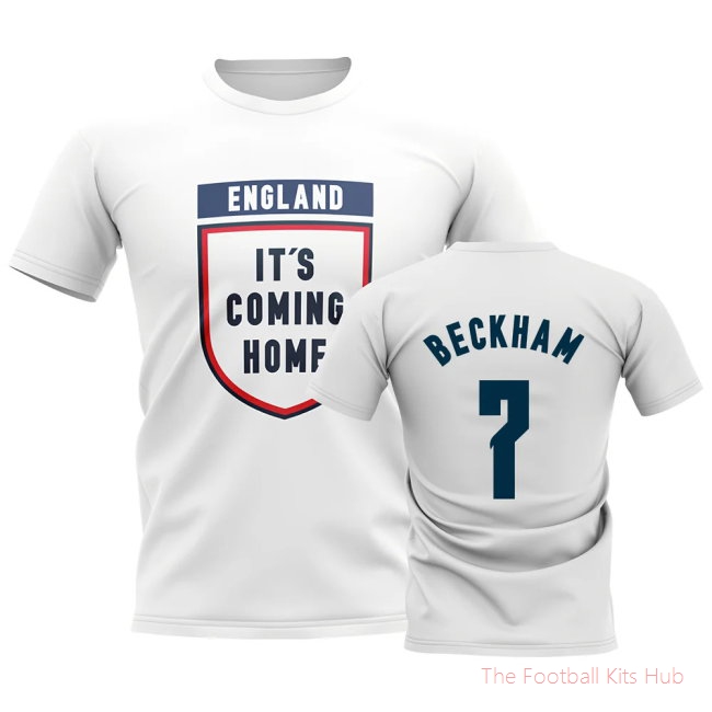 England Its Coming Home T-Shirt (Beckham 7) - White