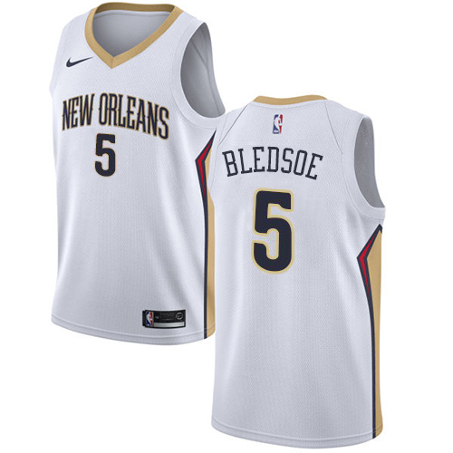 Nike New Orleans Pelicans #5 Eric Bledsoe White NBA Swingman Association Edition Jersey Mens