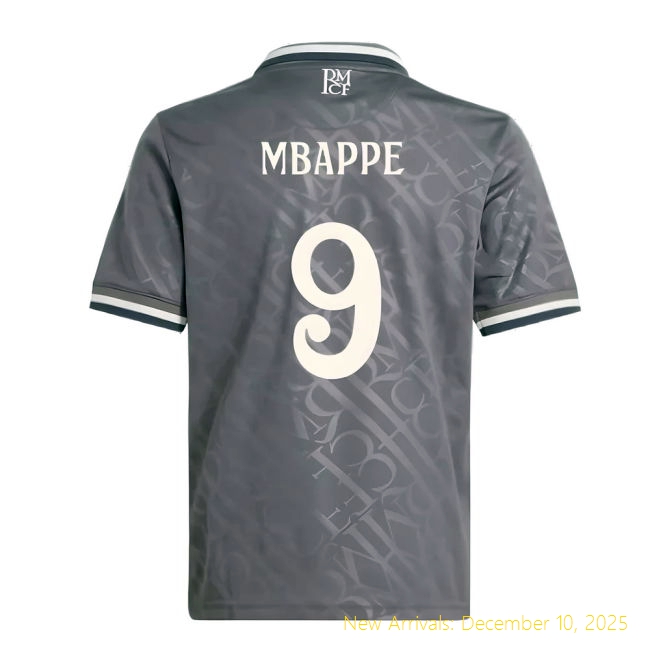 2024-2025 Real Madrid Third Shirt - Official Game Day (Mbappe 9) -...