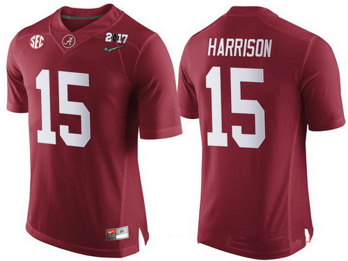Men's Bama Crimson Tide Red 2017 team authorized Ronnie Harrison #15